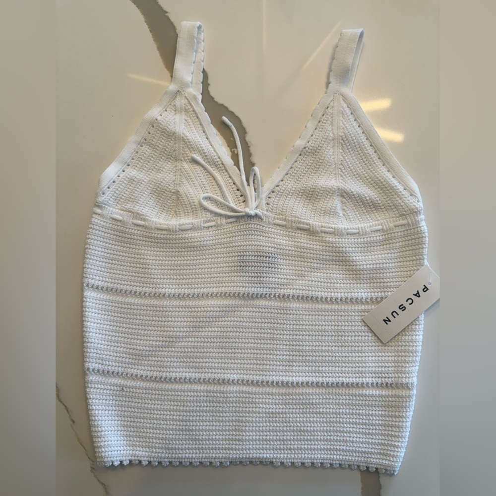 Pac Sun White Crochet Tank Top